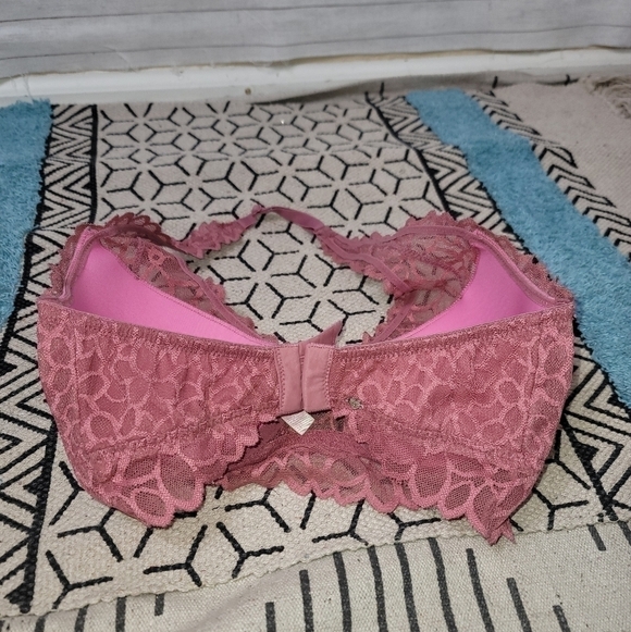 VICTORIA'S SECRET PINK DUSTY ROSE LACE HALTER BRALETTE, SIZE SMALL D-DD … - Picture 2 of 9